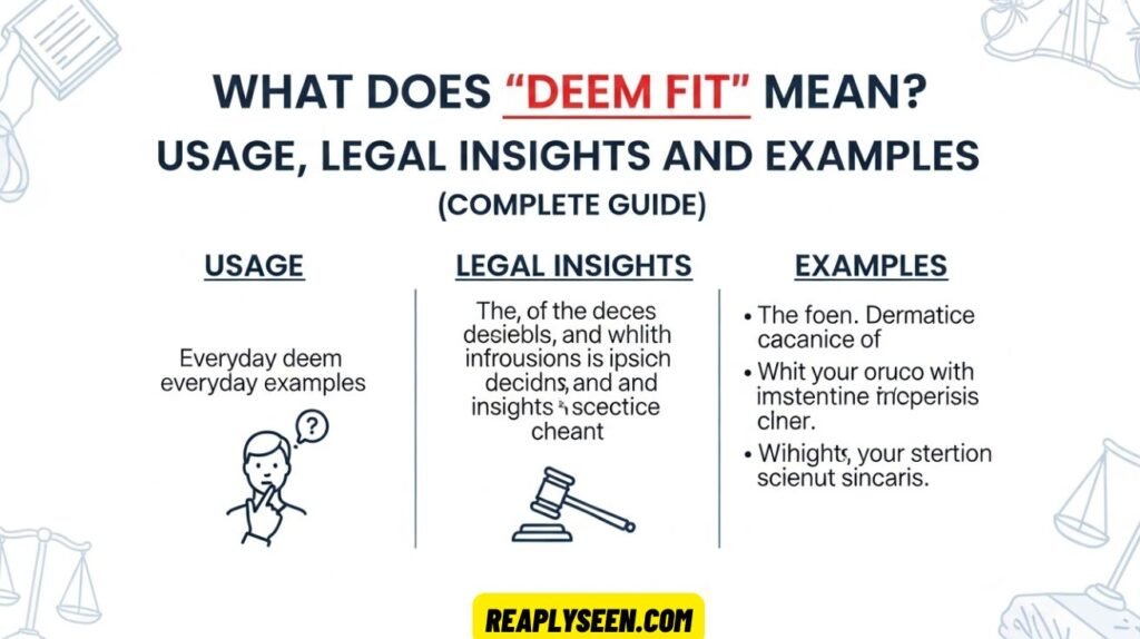 What Does “Deem Fit” Mean